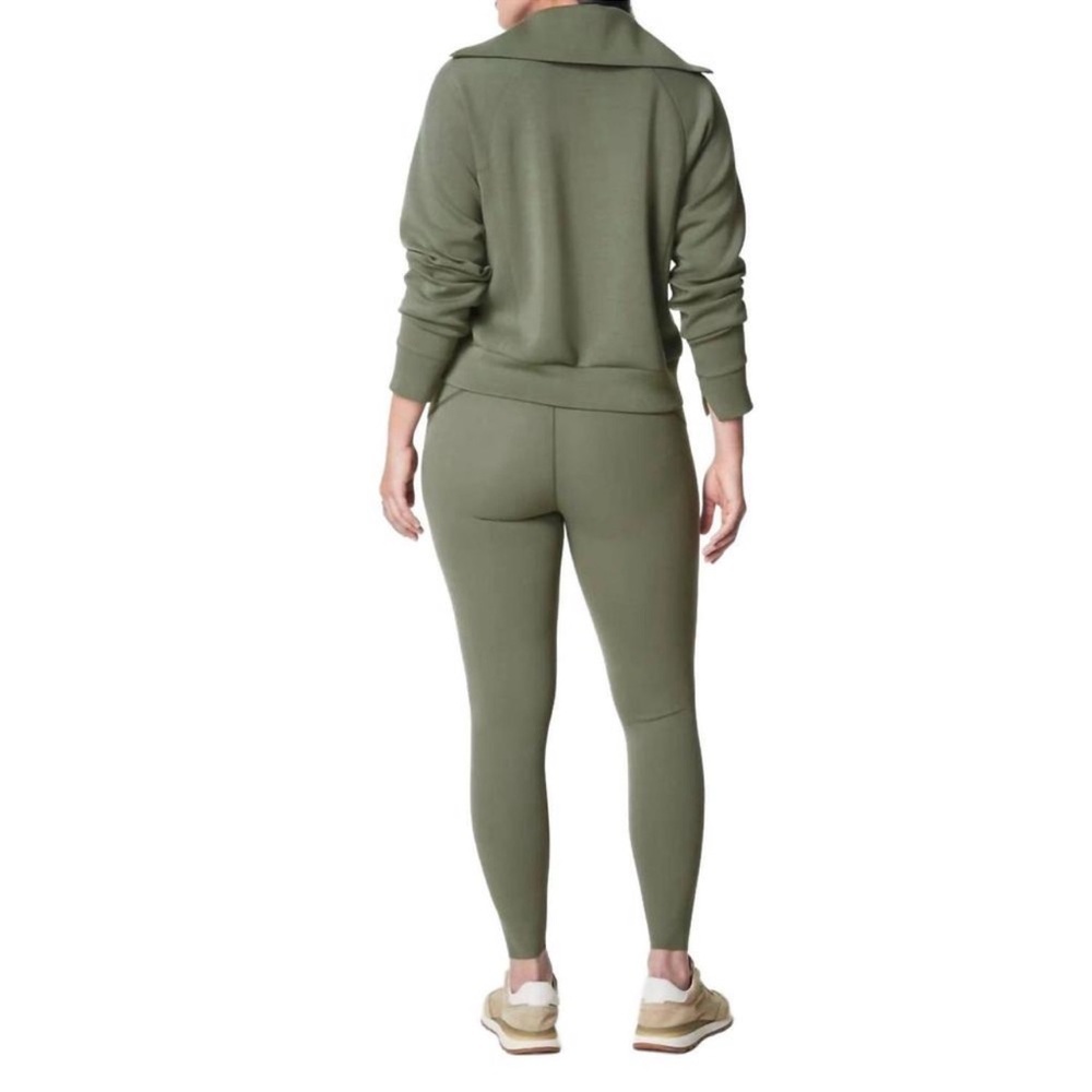 SPANX Olive Green Women's Half-Zip Sweatshirt - Picture 3 of 11